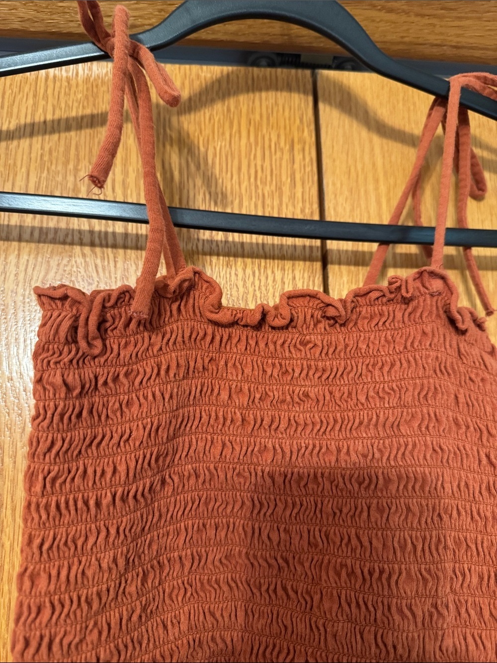 wild fable Rust orange Tie-Shoulder Crop Top - Picture 2 of 4